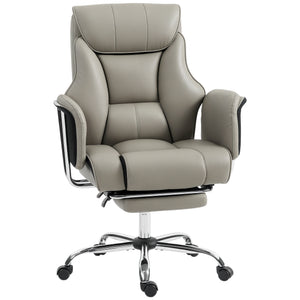 Reclining Office Chair, Overstuffed Executive Desk Chair with High Back, PU Leather, Footrest – view 8