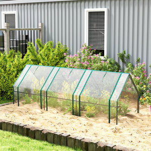 Portable Mini Greenhouse Tunnel Growing Tent Plants Flower Warm House w/ Zippered Roll-up Doors, Clear – view 12