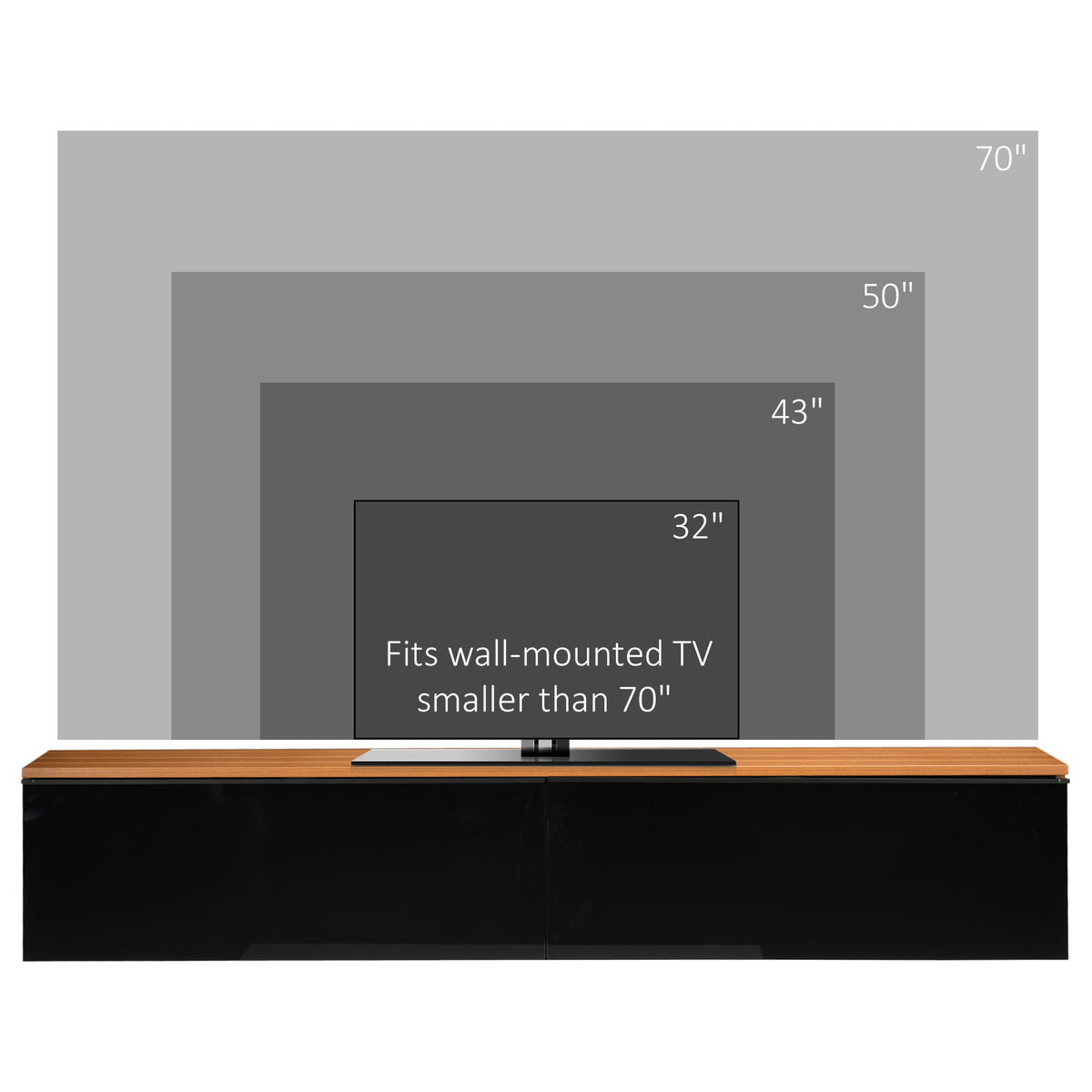 Wall Mounted TV Stand, Floating TV Cabinet with Storage, for TVs up to 70", High Gloss Effect – view 5