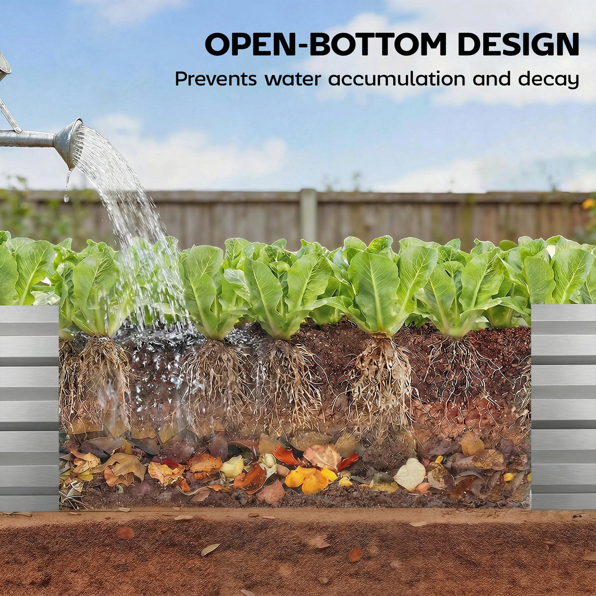 8'x2'x1' Galvanized Raised Bed, Large Elevated Planter Box for Growing Flowers, Herbs and Vegetables – view 33