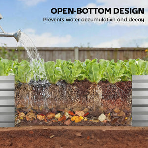 8'x2'x1' Galvanized Raised Bed, Large Elevated Planter Box for Growing Flowers, Herbs and Vegetables – view 33