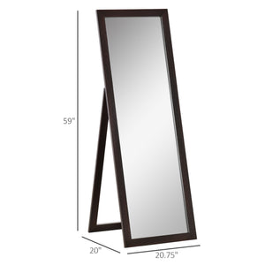 58" x 20" Full Length Mirror with Frame, Floor Standing Mirror, Rectangular Full Body Mirror for Bedroom – view 2