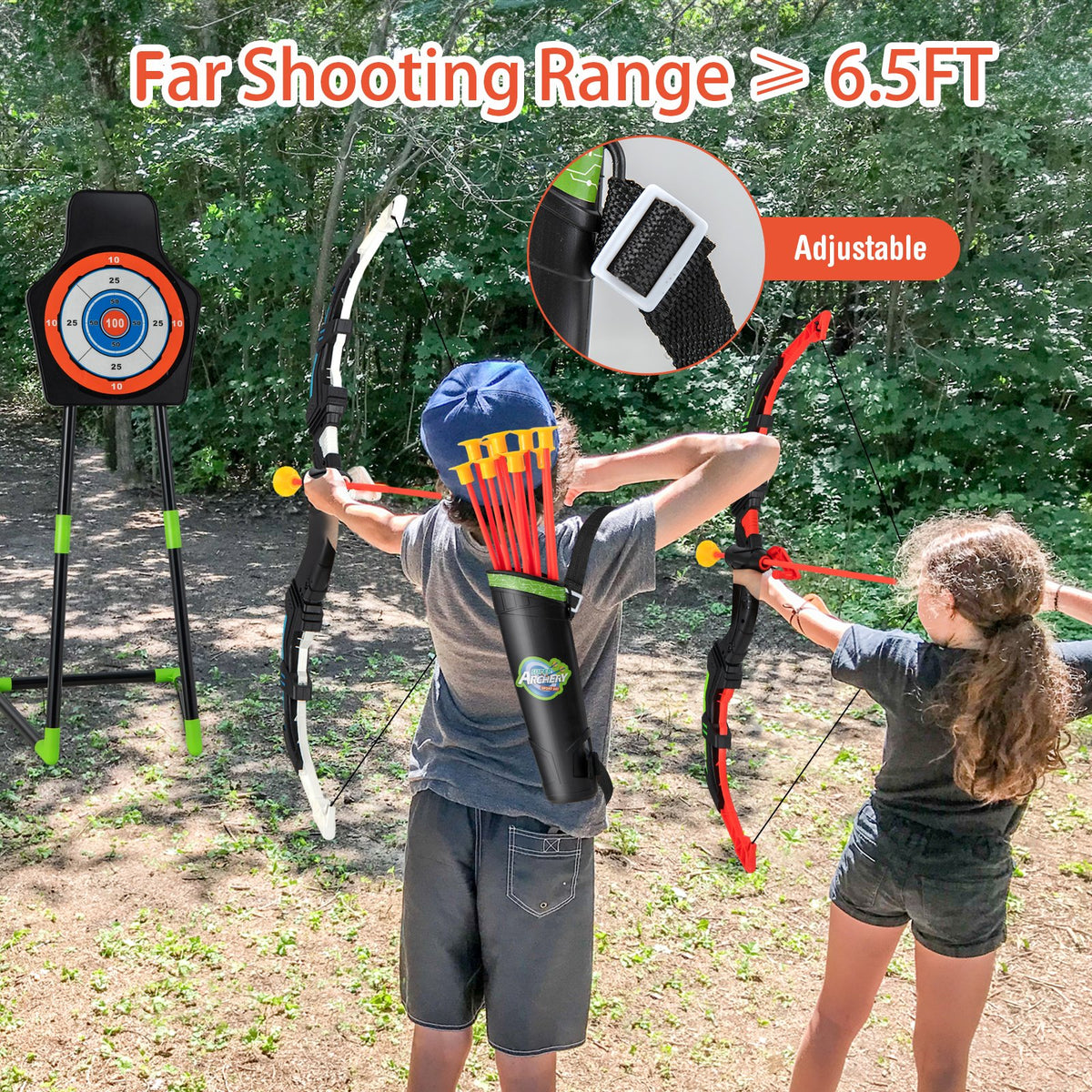 Youth Archery Bow Set with LED Light Up Bow and 20 Suction Cup Arrows for Kids view 3