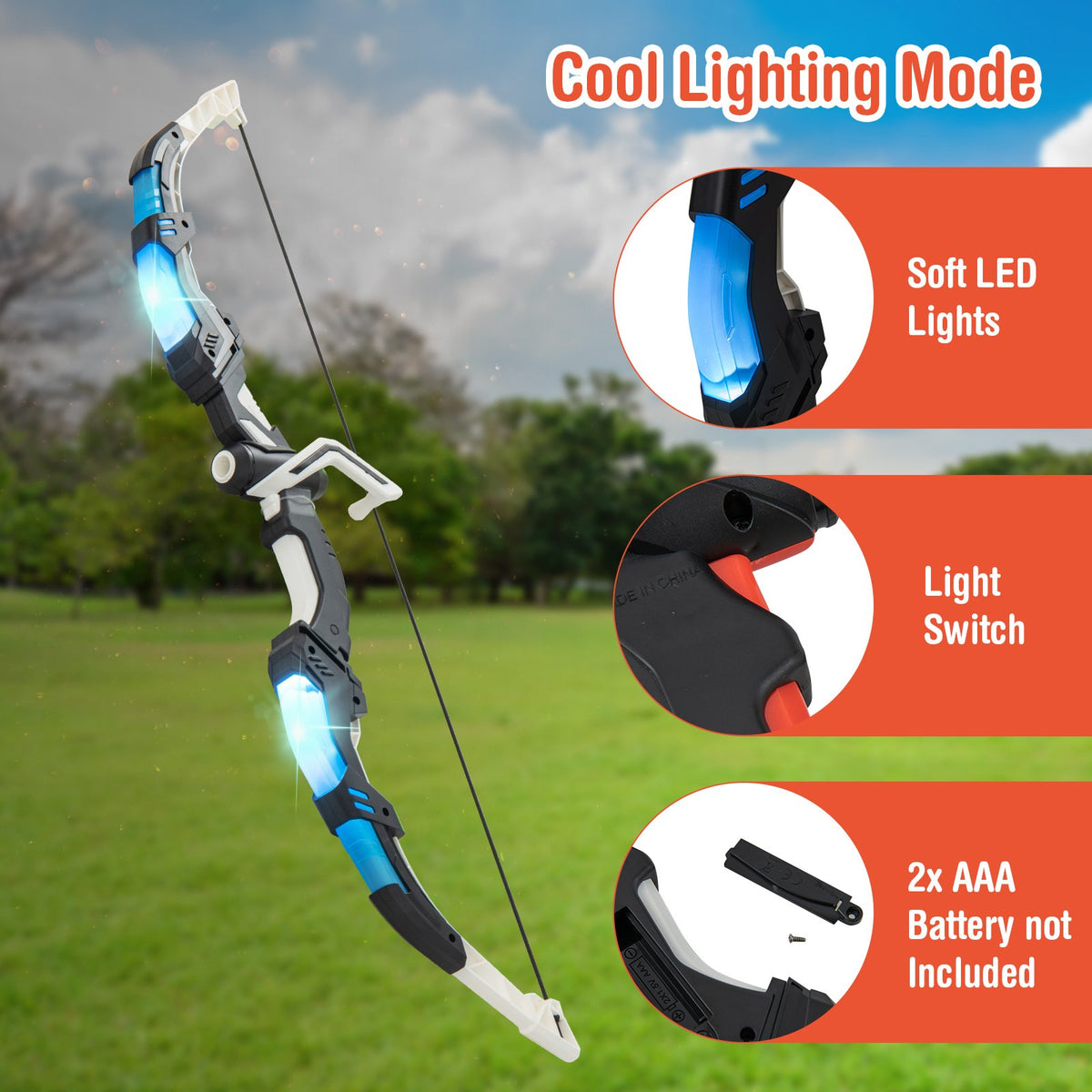 Youth Archery Bow Set with LED Light Up Bow and 20 Suction Cup Arrows for Kids view 6