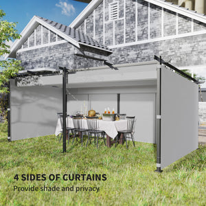 8' x 8.5' Metal Retractable Pergola Canopy with Sidewalls, Outdoor Gazebo UPF30+ Sun Shade Shelter for Garden, Deck