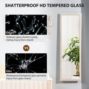 64" x 21" Full Length Mirror, Standing, Wall-Mounted or Leaning Against Wall, for Bedroom, Living Room, White