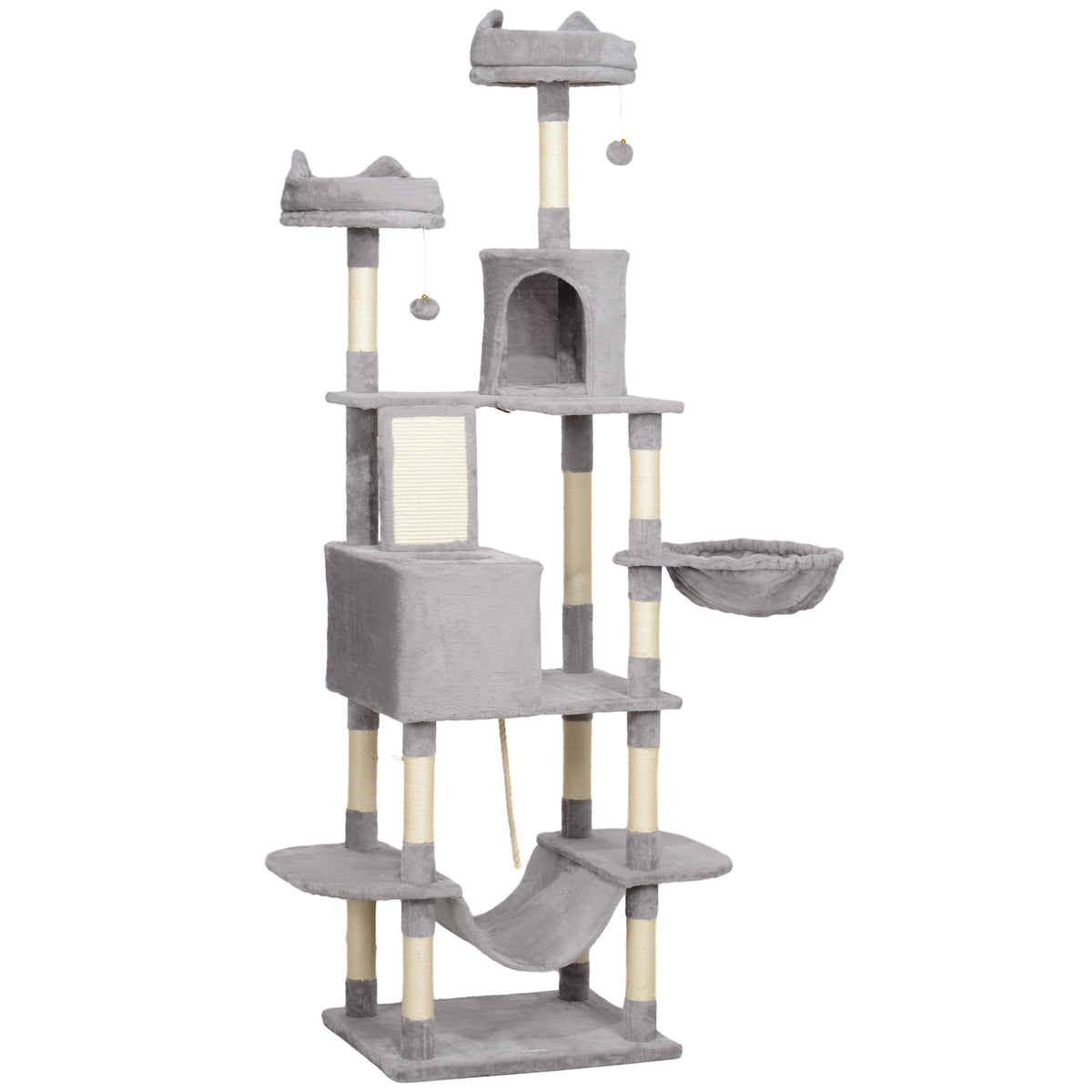 81" Large Cat Tree w/ Scratching Posts, Condos, Beds, Hammocks, Jumping Platforms, Toy Balls, Rope Cat Toy – view 15