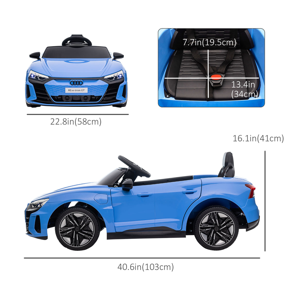 Ride-On Toy On Car with Remote Control, 12V 3.1 MPH Electric Ride for Kids w/ Suspension System – view 13