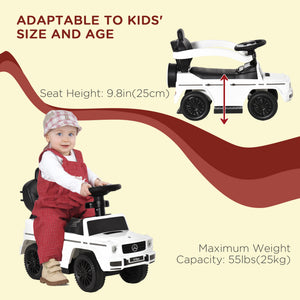 Aosom Mercedes-Benz G350 Licensed Push Car, 3-in-1 Toddler Sliding Car with Horn, Steering, Foot Rest, Seat Storage
