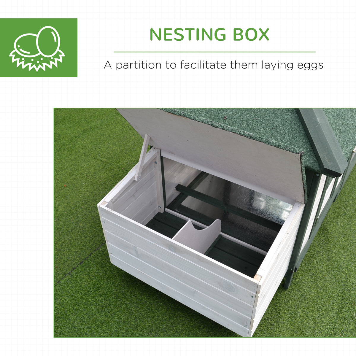 77" Chicken Coop Hen House Rabbit Hutch Poultry Cage Pen Outdoor Backyard with Nesting Box Run Natural – view 13