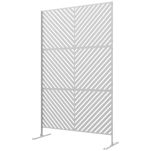 6.5FT Decorative Outdoor Divider, Metal Privacy Screen with Stand, Triangle Style, Black – view 8