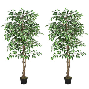 5.3 FT Artificial Tree, Indoor Fake Ficus with Pot, for Home Office Living Room Decor