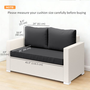 Outdoor Seat Cushions with Backrest, Loveseat Double Sofa Outdoor Furniture Cushions, Beige – view 9