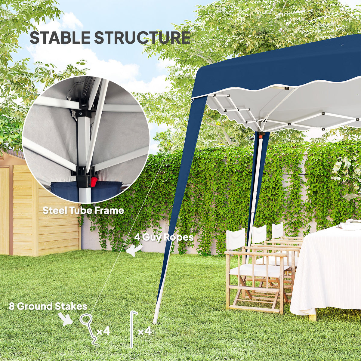 8' x 8' Pop Up Canopy, Outdoor Foldable Tent, Portable Canopy Tent with Carrying Bag for Camping, Party – view 5