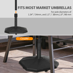 48lbs Concrete Square Patio Umbrella Base Weight, Outdoor Umbrella Stand Holder for Lawn, Deck, Backyard, Garden, Black