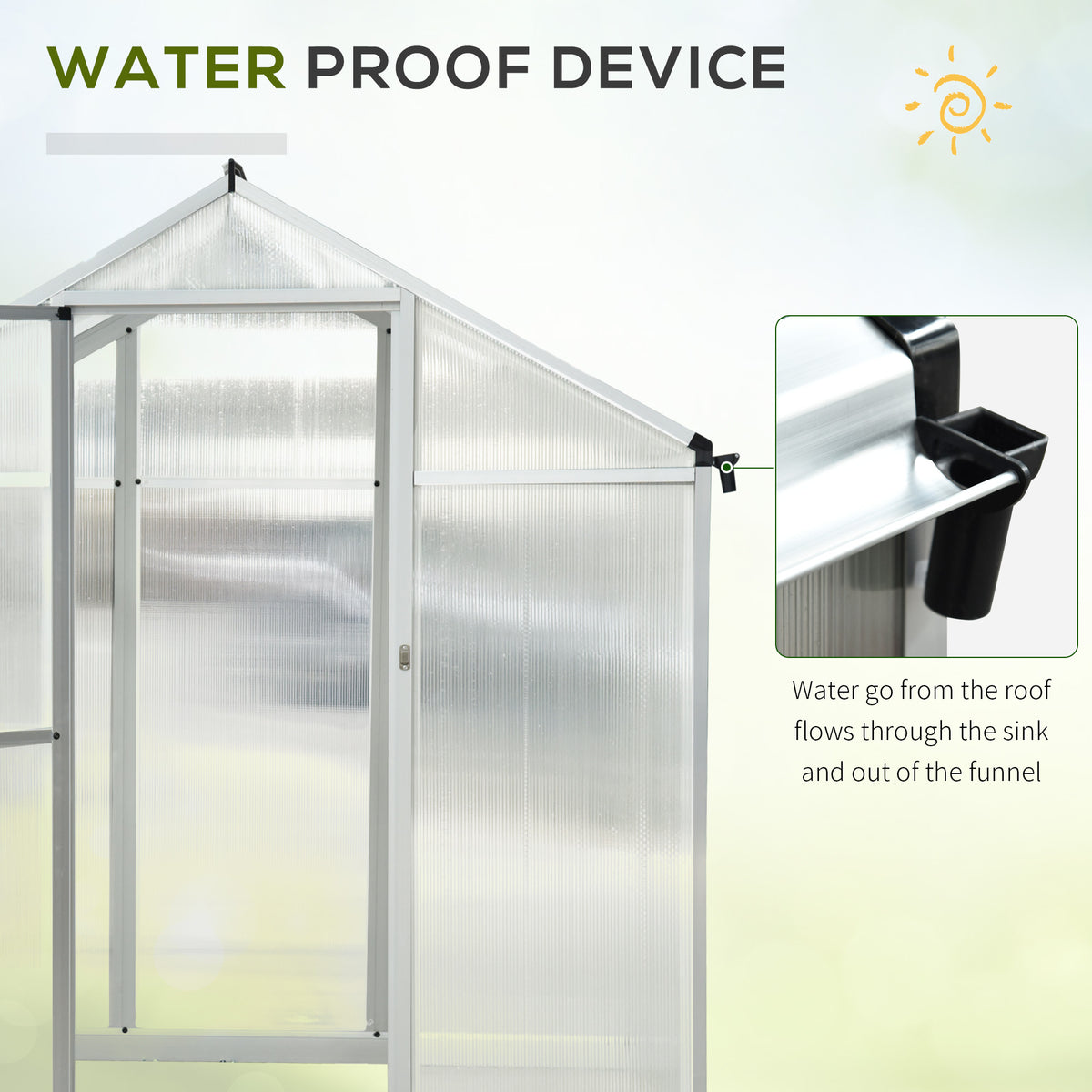 6' x 10' x 6.4' Walk-in Garden Greenhouse Polycarbonate Panels Plants Flower Growth Shed Cold Frame Outdoor – view 10