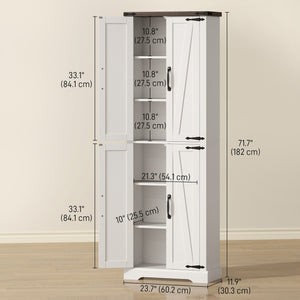 72" Pantry Cabinet, Farmhouse Freestanding Kitchen Storage Cabinet with Adjustable Shelves for Dining Room – view 9