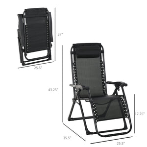Reclining Zero Gravity Chair with Adjustable Backrest, Folding Garden Sun Lounger, Outdoor Recliner with Removable Cushion and Headrest, Light Grey