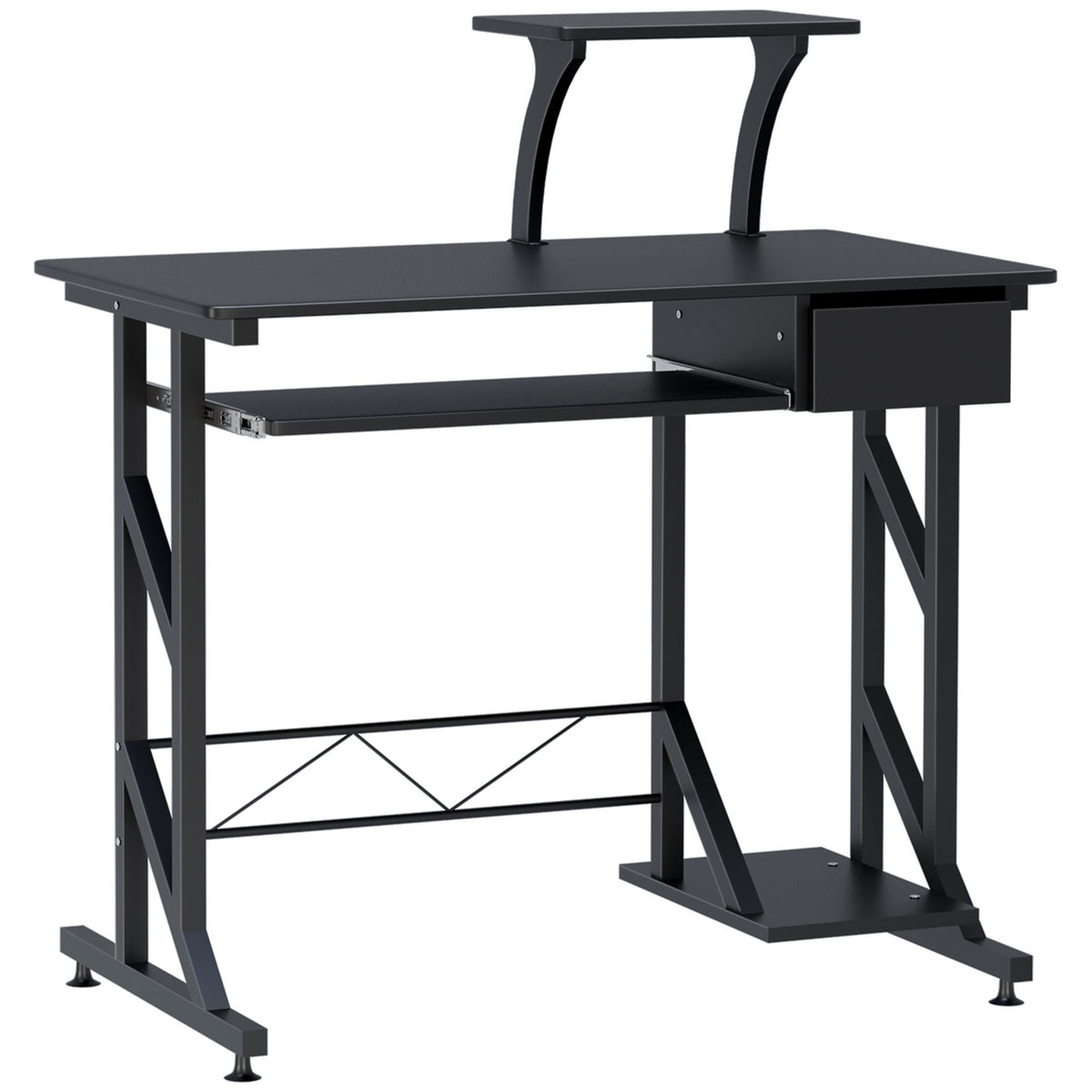 Computer Desk with Keyboard Tray, Writing Desk with Drawer, Workstation for Home Office, Black (35.4"Lx19.7"Wx39.4"H)