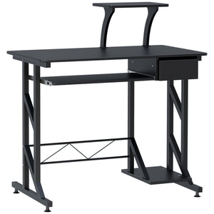 Computer Desk with Keyboard Tray, Writing Desk with Drawer, Workstation for Home Office, Black (35.4"Lx19.7"Wx39.4"H)