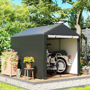 Portable Bicycle Shed with Galvanised Steel Frame and Large Door, Waterproof Outdoor Shed for Garden Tools – view 6