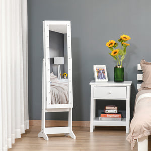 Free Standing Armoire Organizer, Lighted Mirrored Jewelry Cabinet w/ Angle Adjustable & 16 LED Lights Warm – view 7