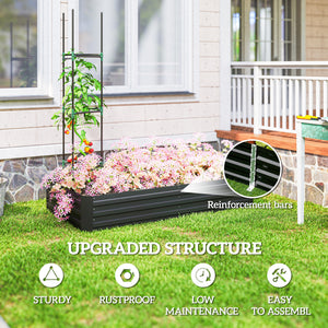 6' x 3' x 1' Raised Garden Bed with 2 Trellis Tomato Cages, Steel Frame Elevated Planter Box, Black – view 4