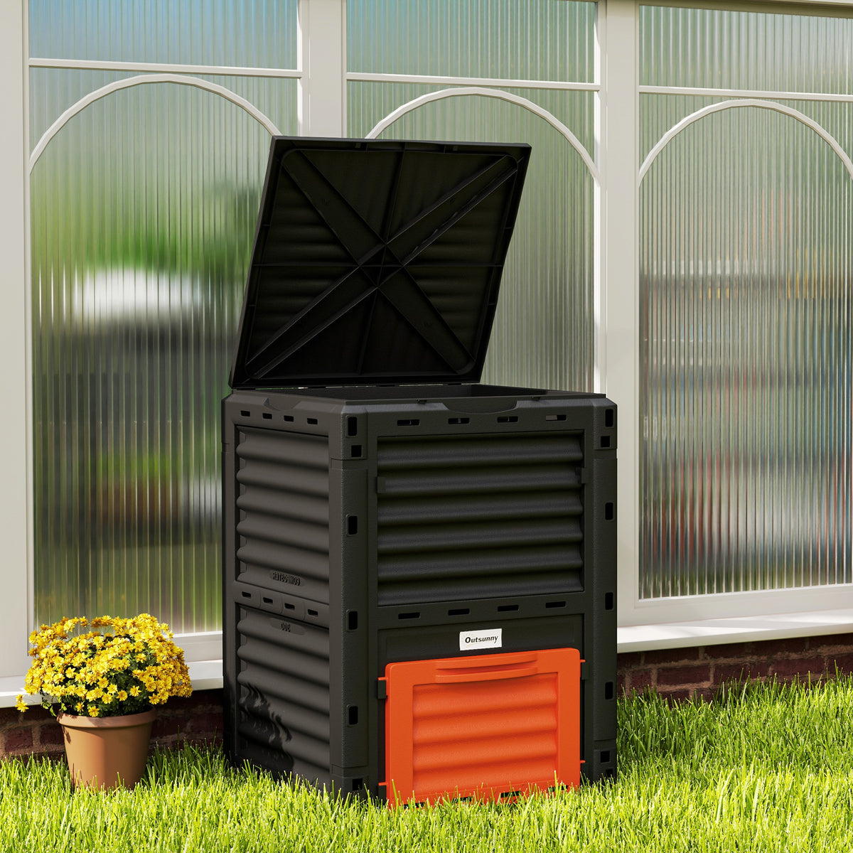 Garden Compost Bin Large Outdoor Compost Container 80 Gallon Fast Creation of Fertile Soil Aerating Compost – view 14