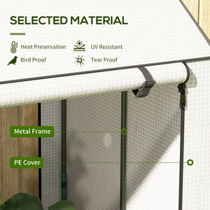 Mini Greenhouse with 4 Wire Shelves, Portable Tomato Greenhouse with Roll Up Door, 39.4" x 31.5" x 59.1", White