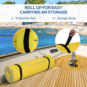 10' x 5' Roll-Up Pool Float Pad for Lakes, Oceans, & Pools, Water Mat for Playing, Relaxing & Recreation, Yellow