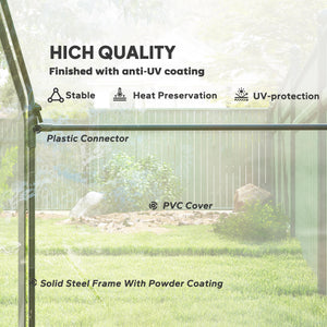 6'x3.3'x5.5' Walk-in Garden Greenhouse with Door and Window, Portable Mini Greenhouse for Plants Flowers Herbs, Steel Outdoor Hot House Growing Tent, Clear Plastic Cover