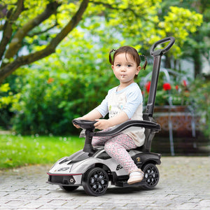 Aosom 3 in 1 Ride on Push Car for Toddlers, Licensed Kids Sliding Car with Safety Protection Footrest Horn