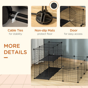 Small Animal Cage Rabbit Cage with Door, Guinea Pig Playpen, Small Animal Fence for Bunny, Chinchilla, Freret, Chinchilla, Indoor and Outdoor Use, Total 31 Panels, 41.3" x 41.3" x 27.6"