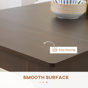 Extendable Dining Table, Expandable Kitchen Table for Small Spaces, Seats up to 6 People, Dark Brown