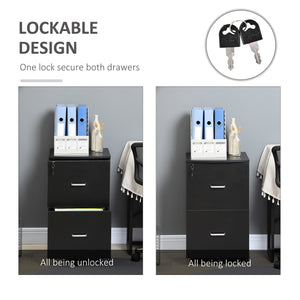 2 Drawer File Cabinet with Lock, Small Rolling Filing Cabinet for A4, Letter-Size Documents – view 3