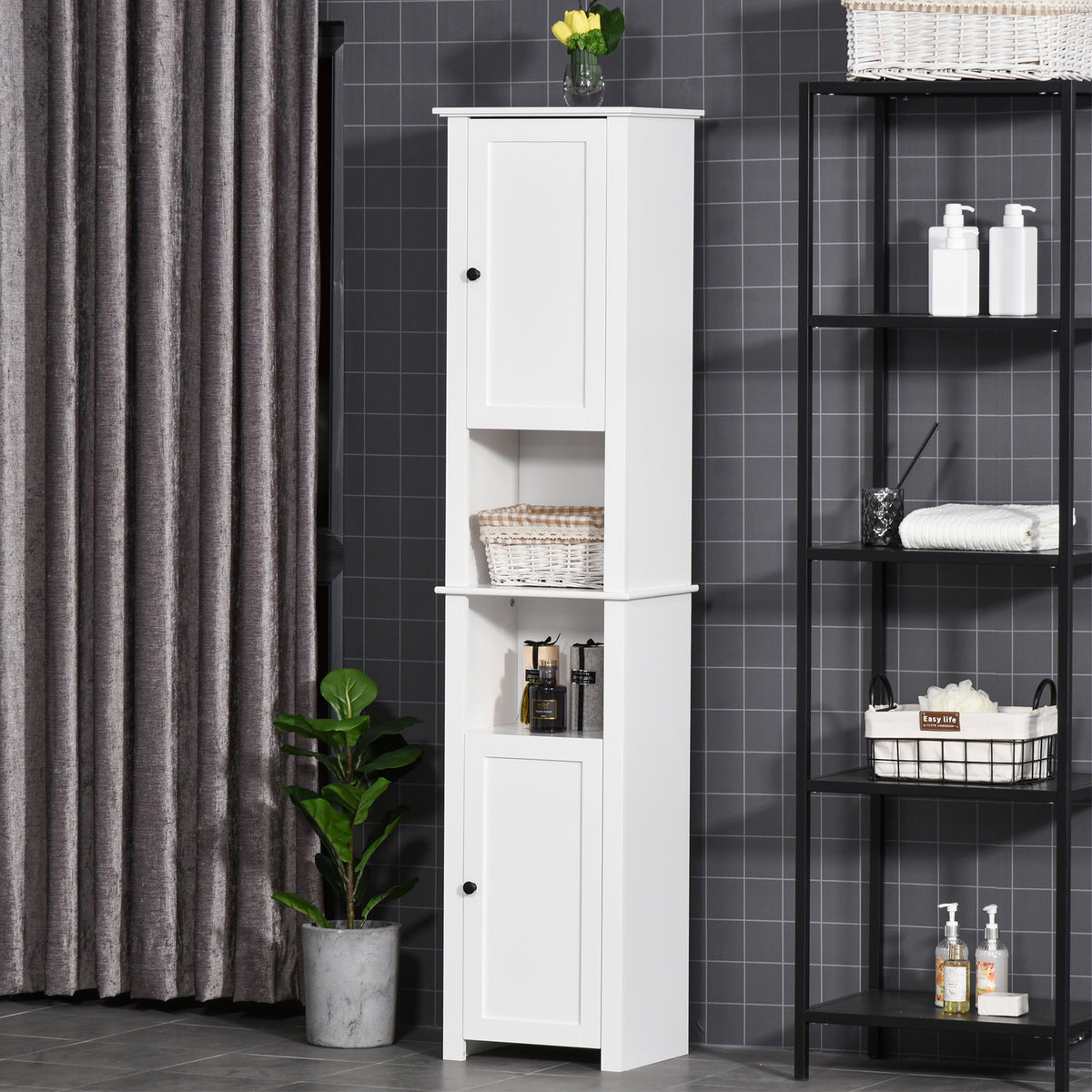 Tall Medicine Cabinet, Freestanding Bathroom Storage Cabinet with Shelves and 2 Cupboards – view 7