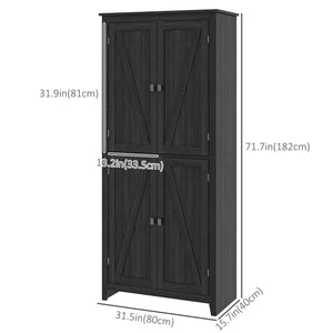 72" Freestanding Storage Cabinet, Kitchen Pantry Cabinet with Doors and Shelves for Dining Room, Natural – view 9