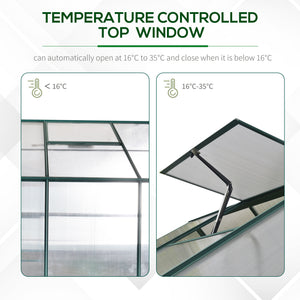 8.2' x 6.2' Greenhouse Aluminum Frame with Temperature Controlled Window