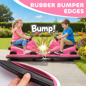 Qaba Bumper Car for Kids, 6V Battery Powered Bumping Car with 360 Degree Spin, Dual Motors, Music, for 3-8 Years