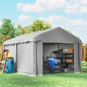 20' x 10' Portable Shed, Outdoor Storage Shed Tent with Roll-up Zipper Door and Removable Sidewalls – view 14