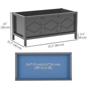 Galvanized Raised Garden Bed with Drainage Holes, Metal Raised Flower Bed, Outdoor Galvanized Planter Box for Herbs