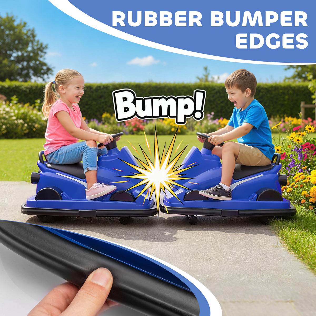 Qaba Bumper Car for Kids, 6V Battery Powered Bumping Car with 360 Degree Spin, Dual Motors, Music, for 3-8 Years