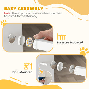 Pressure Fit Dog Gate Pet Barrier for stairs doorway, 29.9''- 42.1'' Width White – view 5