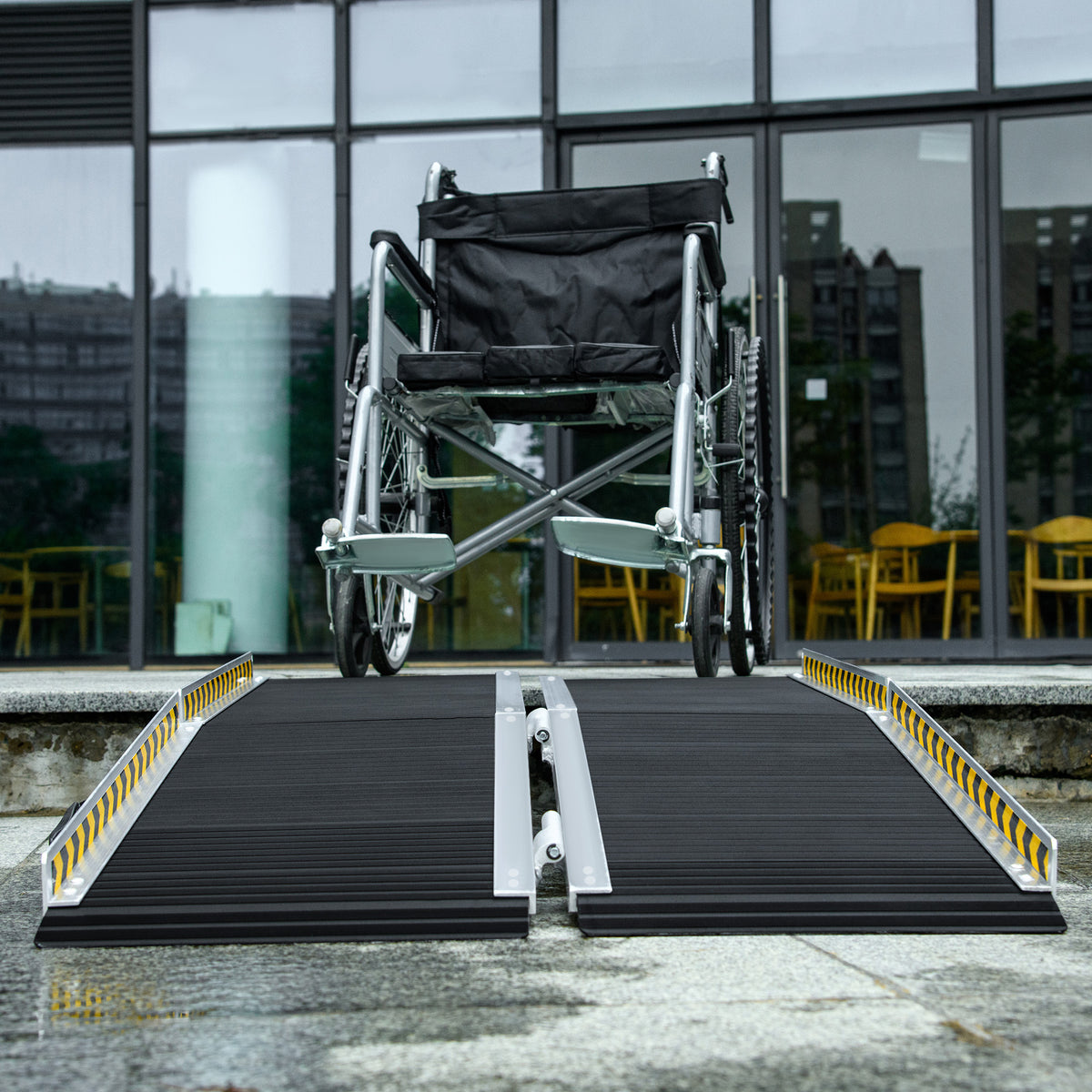 5ft Wheelchair Ramp Scooter Mobility Non-Skid PVC Layering Portable Foldable Aluminium