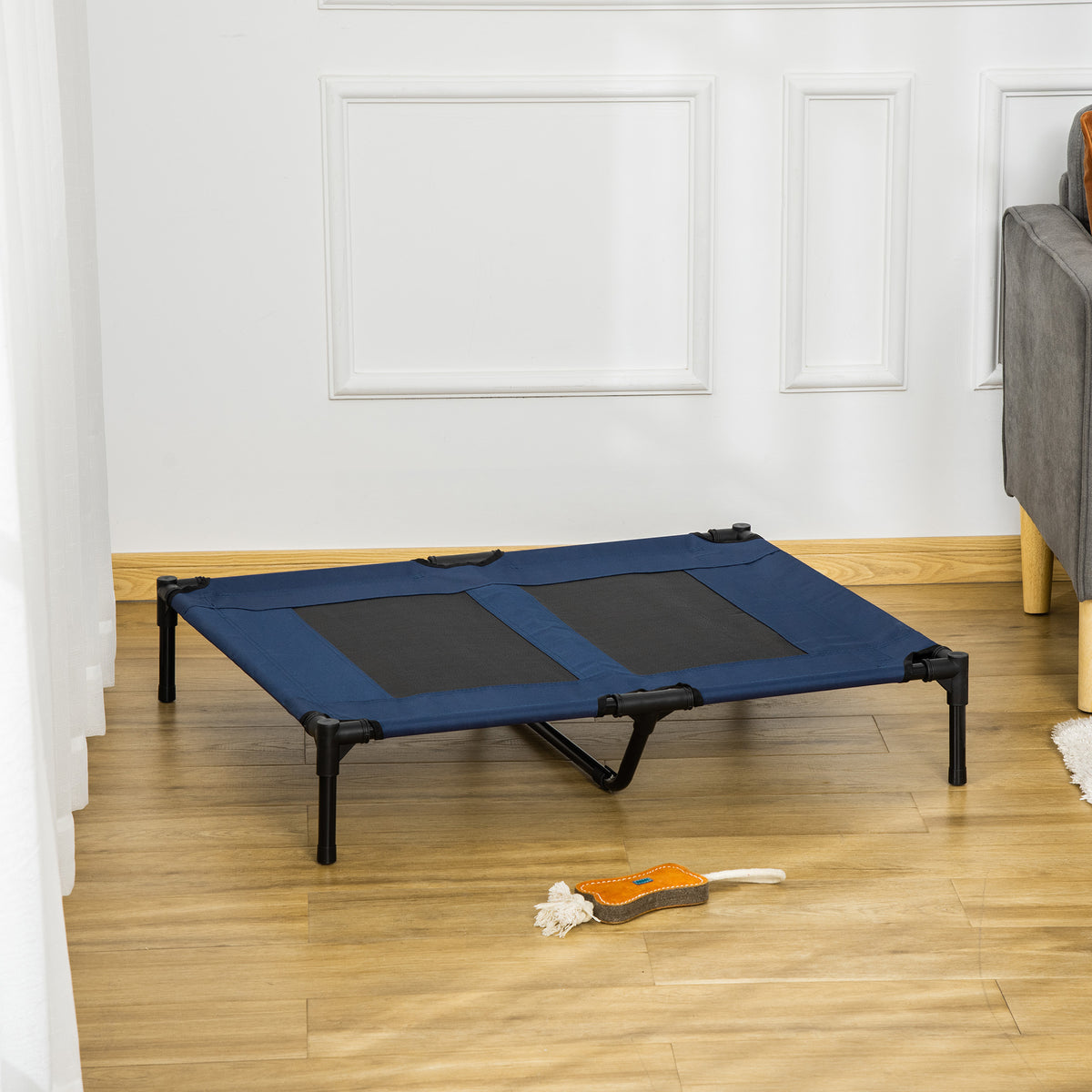 Elevated Dog Bed, Raised Dog Cot for M Sized Dogs, Indoor & Outdoor, 30" x 24" x 7", Blue – view 21