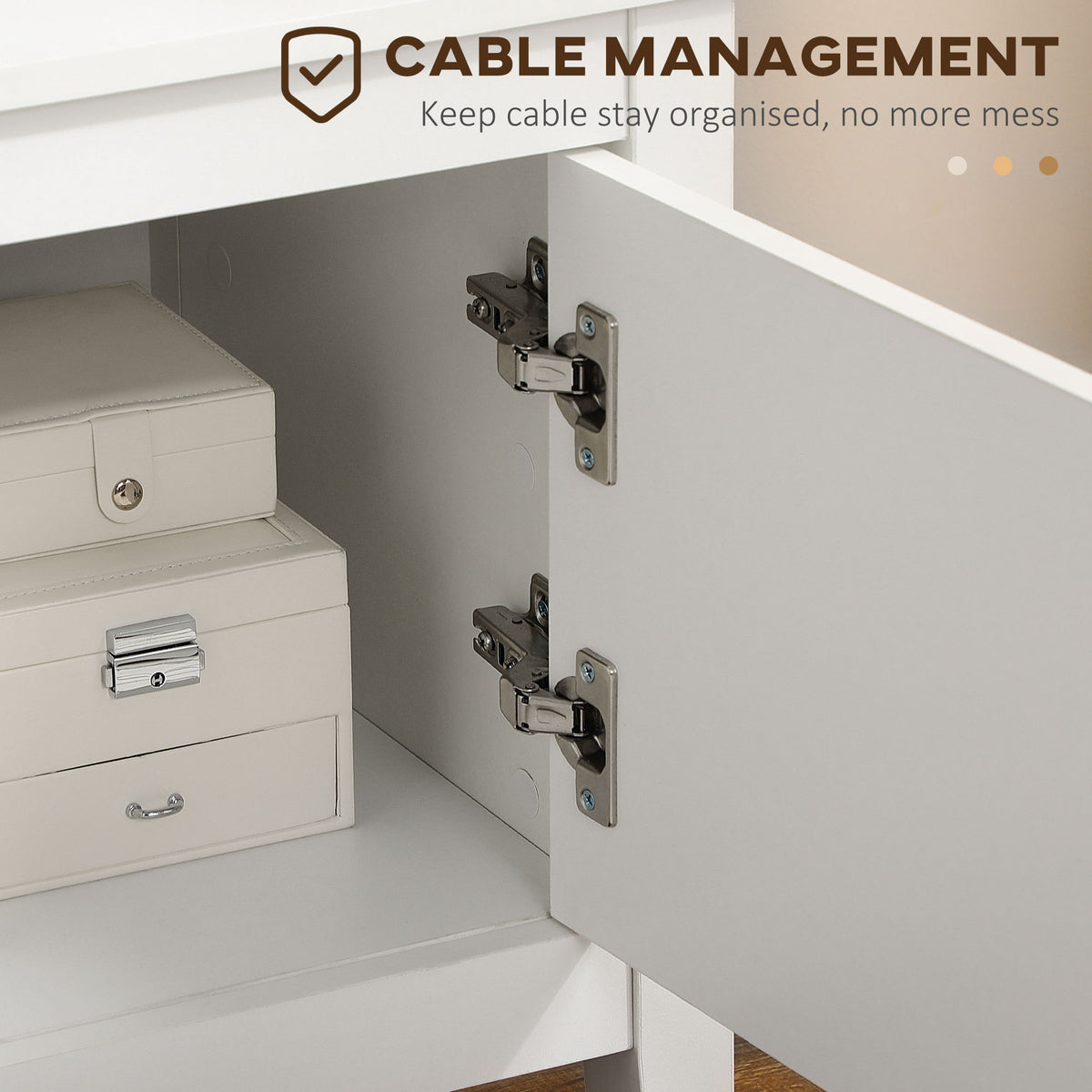 Modern TV Stand for TVs up to 55", TV Bench with Storage Cupboards and Shelves, 47.2" x 16.7" x 19.7", White