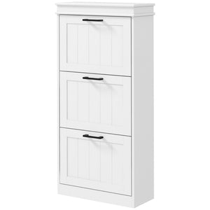 Slim Shoe Cabinet with 3 Flip Drawers and Adjustable Shelves, Narrow Shoe Cabinet for 15 Pairs of Shoes – view 8